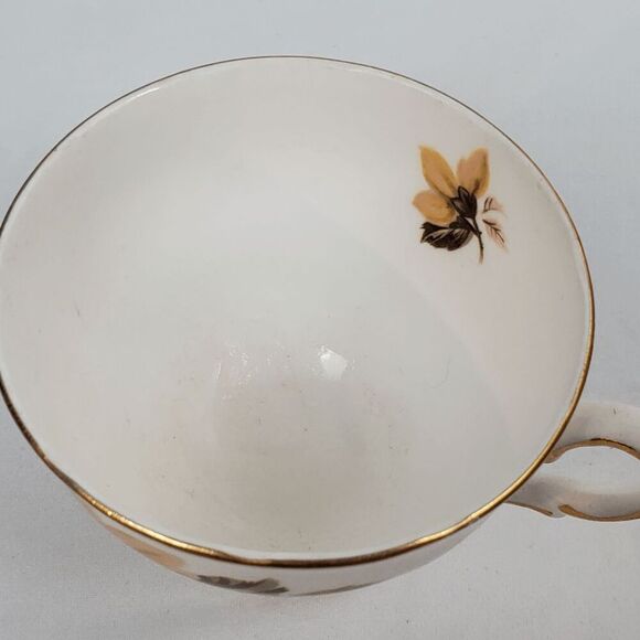 Royal Vale Bone China Teacup Pink Yellow Floral Pattern D5899 England Ridgway Po - Picture 5 of 5